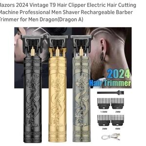 T9 Dragon Electric Hair Clipper - Gold and Black